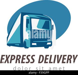 Lieferung-Vektor-Logo-Design-Vorlage. LKW oder LKW-Symbol Stock Vektor