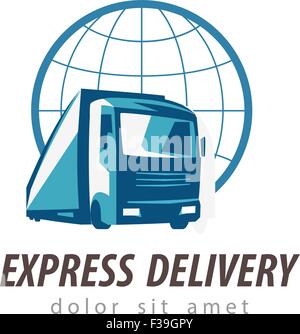 Lieferung-Vektor-Logo-Design-Vorlage. Transport oder LKW-Symbol Stock Vektor