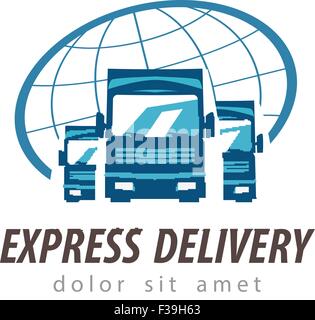 LKW-Vektor-Logo-Design-Vorlage. Symbol für Datenverkehr oder Lieferung Stock Vektor