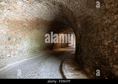 Alte Tunnel in einer mittelalterlichen Festung in Serbien Stockfoto