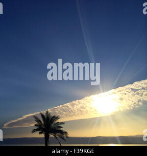 Sonnenuntergang über Totes Meer, Jordanien Stockfoto