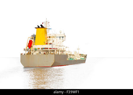 Foto von einem Tanker Schiff isolierten auf weißen Hintergrund. Stockfoto