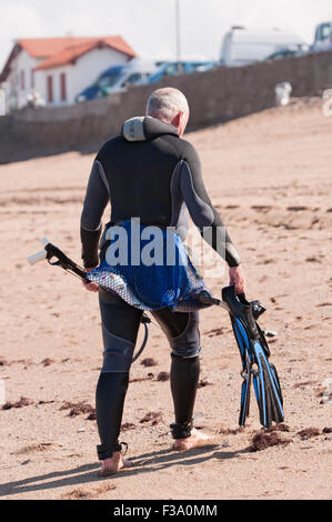 Antiallergene Erromardie Strand zu Fuß. Saint Jean de Luz. Baskisches Land. Frankreich. Stockfoto