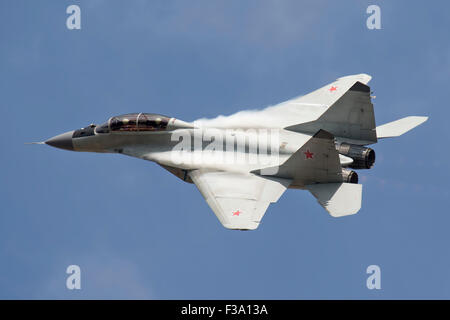 Eine russische Luftwaffe MiG-35 während der Luftfahrt Salon MAKS-2015-Airshow in Schukowski, Russland. Stockfoto