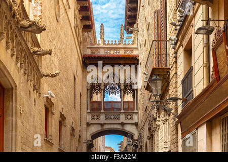 Carrer del Bisbe in Barcelona gotisches Viertel, Spanien Stockfoto