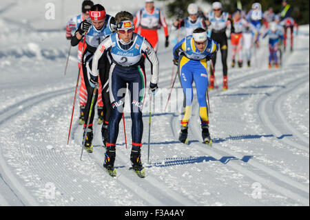 FIS WORLD CUP Nordische Kombination, Nordisches Zentrum WHISTLER, Britisch-Kolumbien, Kanada, 17. Januar 2009 - streben nach 7,5 k Classic Ladies Stockfoto