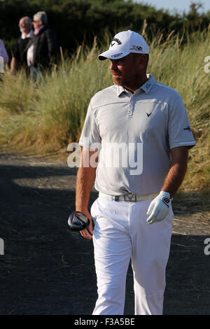 Kingsbarns, Schottland. 2. Oktober 2015. Alfred Dunhill Links Golf, zweite Runde. Thomas Bjorn von Dänemark am 7. Loch Credit: Action Plus Sport Bilder/Alamy Live News Stockfoto