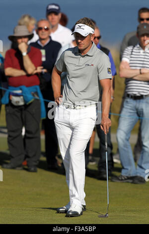 Kingsbarns, Schottland. 2. Oktober 2015. Alfred Dunhill Links Golf, zweite Runde. Luke Donald von England auf der 15. grüne Kredit: Action Plus Sport Bilder/Alamy Live News Stockfoto