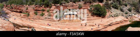 Panoramische Luftaufnahme der Slide Rock State Park im Oak Creek Canyon AZ Stockfoto