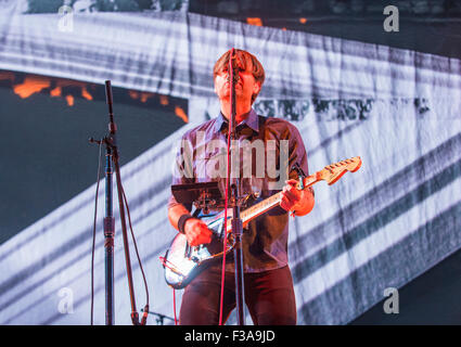 Musiker Ben Gibbard von Death Cab for Cutie führt auf der Bühne beim 2015 Leben ist schön-Festival in Las Vegas Stockfoto