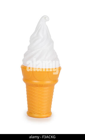 Nahaufnahme von einem Kunststoff Eis isoliert auf weißem Hintergrund Stockfoto