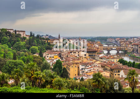 Blick vom Piazzale Michelangelo in Florenz - Italien Stockfoto