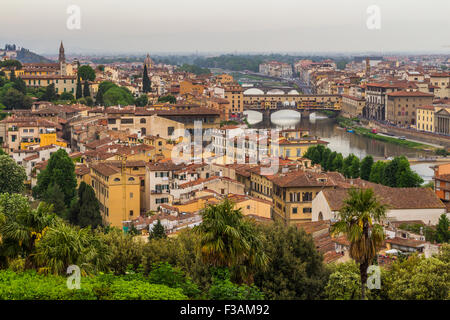 Blick vom Piazzale Michelangelo in Florenz - Italien Stockfoto