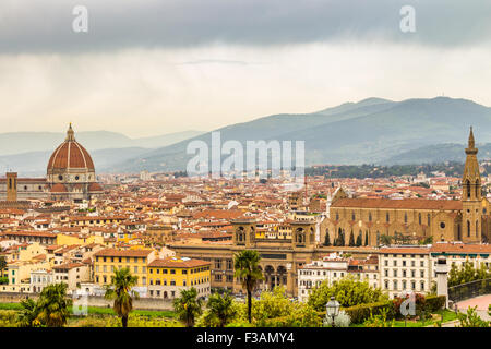 Blick vom Piazzale Michelangelo in Florenz - Italien Stockfoto