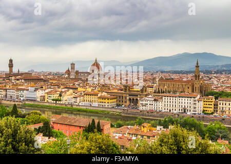 Blick vom Piazzale Michelangelo in Florenz - Italien Stockfoto