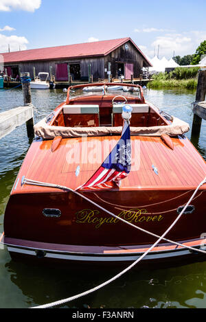 Königliche Rover, 1961 Shepherd Runabout, Chesapeake Bay Maritime Museum, St. Michaels, Maryland Stockfoto