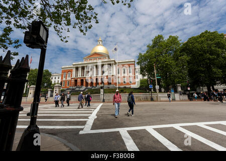 Massachusetts State House Beacon Hill Downtown Boston USA Stockfoto