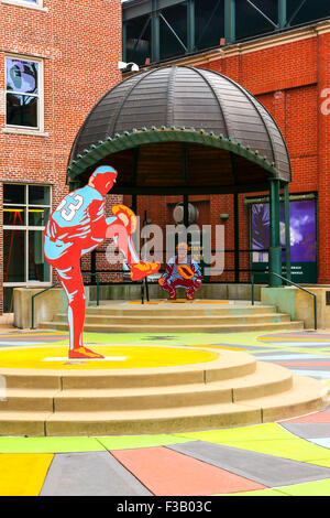 Kunstwerk im Autozone Park Baseball Stadium in Memphis TN Stockfoto