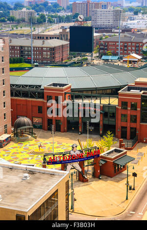 Luftaufnahme des Autozone Park Baseball Stadium in Memphis TN Stockfoto