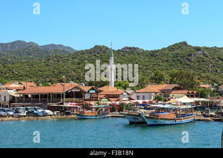 DEMRE, ANTALYA - 18. Juli 2015: Seascape von Kekova eine antiken lykischen Region in Antalya, Blick auf Yachten. Stockfoto