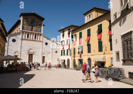 Basilika San Frediano, Piazza San Frediano, Lucca, Toskana, Italien Stockfoto