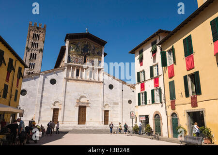 Basilika San Frediano, Piazza San Frediano, Lucca, Toskana, Italien Stockfoto