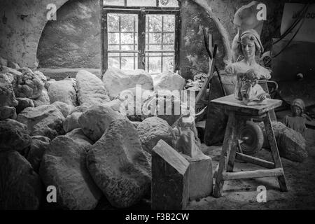 Alabaster Studio, Volterra, Toskana, Italien Stockfoto