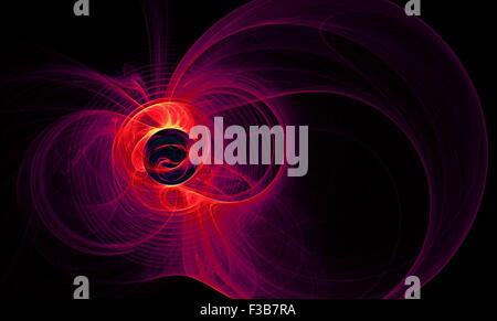 Abstrakte Figur aus Plasma, Runde und Wellen. Fraktale Kunst Grafik Stockfoto