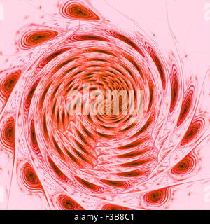 Rote Spirale Fantasie im Raum, Computer generierte abstrakten Hintergrund. Fraktale Kunst Grafik Stockfoto