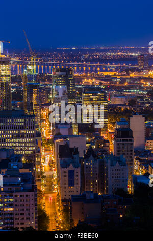 Blaue Stunde in Montreal, Quebec, Kanada. Stockfoto