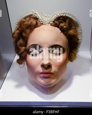 Die Totenmaske von Mary Queen of Scots, Mary Queen of Scots House Jedburgh in den Scottish Borders Stockfoto