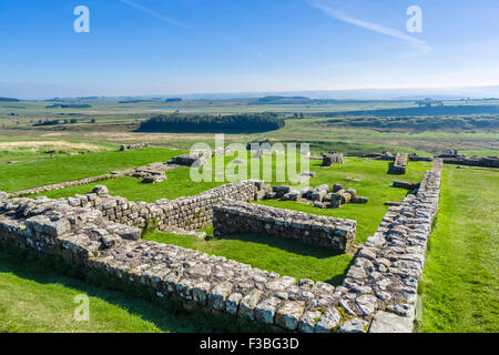 Housesteads Roman Fort am Hadrianswall, Northumberland, England, UK Stockfoto