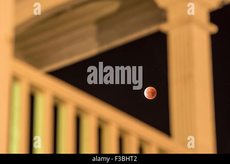 September 2015 Super Blut Mond Mondfinsternis Stockfoto