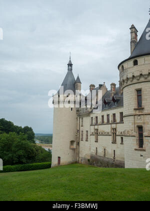 Chaumont-Sur-Loire Chateau Türme Stockfoto