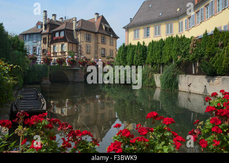 Lauch-Fluss La Petite Venise Colmar Elsass Frankreich Stockfoto