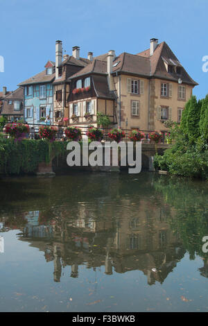 Lauch-Fluss La Petite Venise Colmar Elsass Frankreich Stockfoto