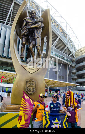 Sydney, Australien. 4. Oktober 2015. National Rugby League (NRL) Grand Finale zwischen den Broncos und Cowboys fand am 4. Oktober 2015 im Sydney Olympic Park ANZ Stadium. Bildnachweis: Mjmediabox/Alamy Live-Nachrichten Stockfoto