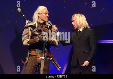 Sydney, Australien. 4. Oktober 2015. Cosplayer Teilnahme am Just'Cos Cosplay Wettbewerb am Finaltag der EB-Expo im Sydney Olympic Park stattfand. Bildnachweis: Mjmediabox/Alamy Live-Nachrichten Stockfoto