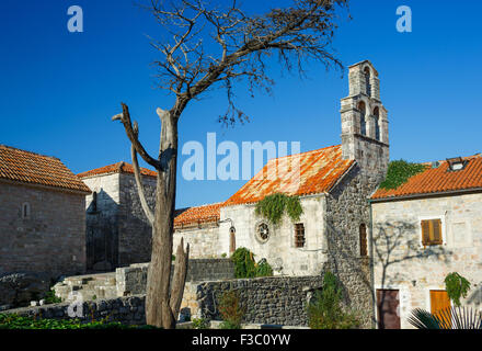 Panorama von Budva, Straßen der Altstadt. Montenegro, Balkan Stockfoto