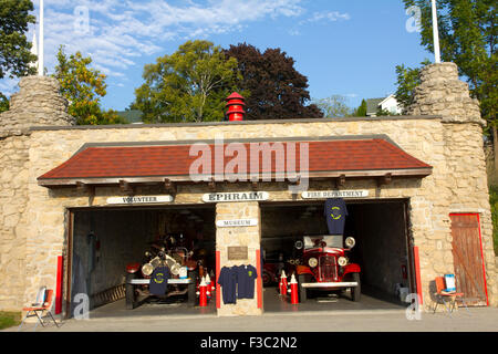Feuerwehr-Museum in Ephraim, Door County, Wisconsin Stockfoto