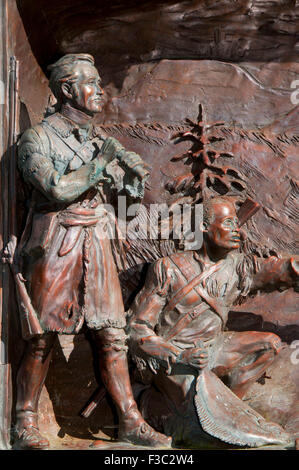 Clark Denkmal (von Lewis und Clark) am McKenzie Kopf, Cape Enttäuschung State Park, Lewis und Clark National Historical Park, Stockfoto