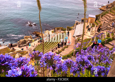 Porthcurno, in der Nähe von Endland, Cornwall, England, Vereinigtes Königreich. Stockfoto