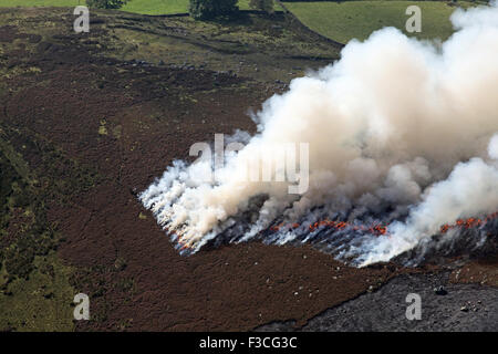 Luftaufnahme von moorland Brände Stockfoto