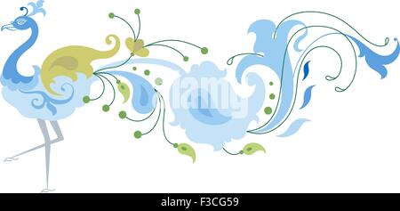 Peacock künstlerische handgezeichneten Vektorgrafiken Stock Vektor