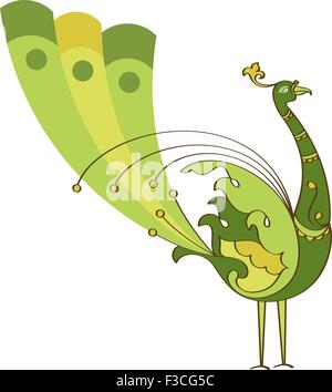 Peacock künstlerische handgezeichneten Vektorgrafiken Stock Vektor