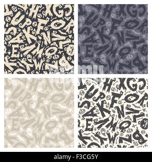 Set von vier monochromen Halloween Hintergründen Stock Vektor