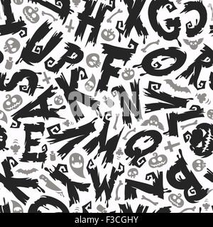 Halloween nahtlose Hintergrund mit Buchstaben Stock Vektor