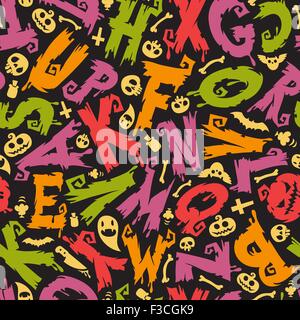 Halloween-Hintergrund mit bunten Buchstaben Stock Vektor