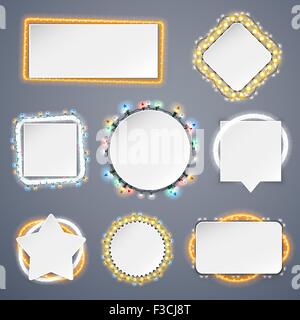 Weihnachts-Banner mit Lichter Dekorationen Stock Vektor