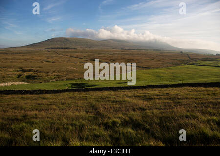 Ingleborough ist der zweite höchste Berg in den Yorkshire Dales, 723 m. Es ist eines der drei Zinnen Yorkshire. Stockfoto